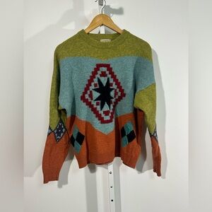 80’s Vintage Hugo Boss “Boss Twenty” Geometric Wool Sweater Germany Size 46 (L)